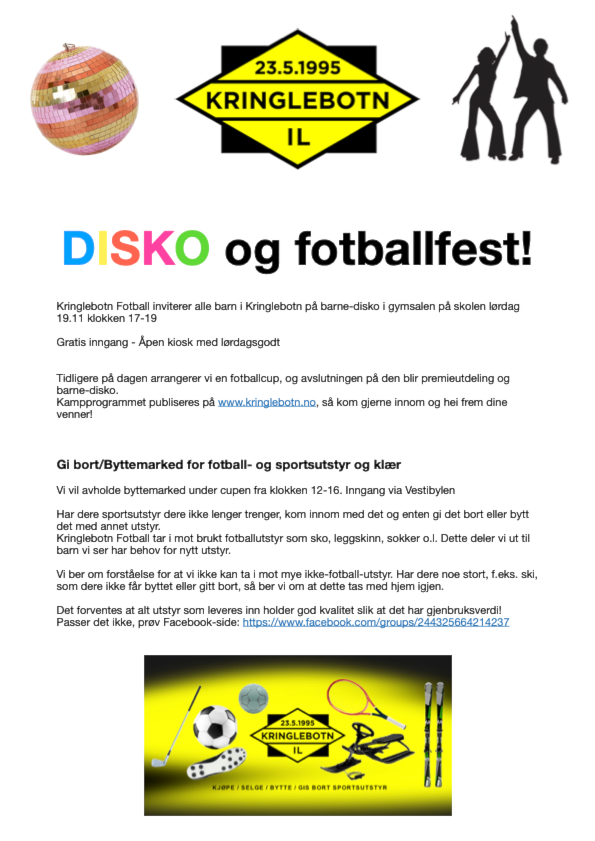 DISKO, Fotballfest og byttemarked